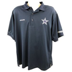 Columbia Dallas Cowboys dark navy short sleeve polo